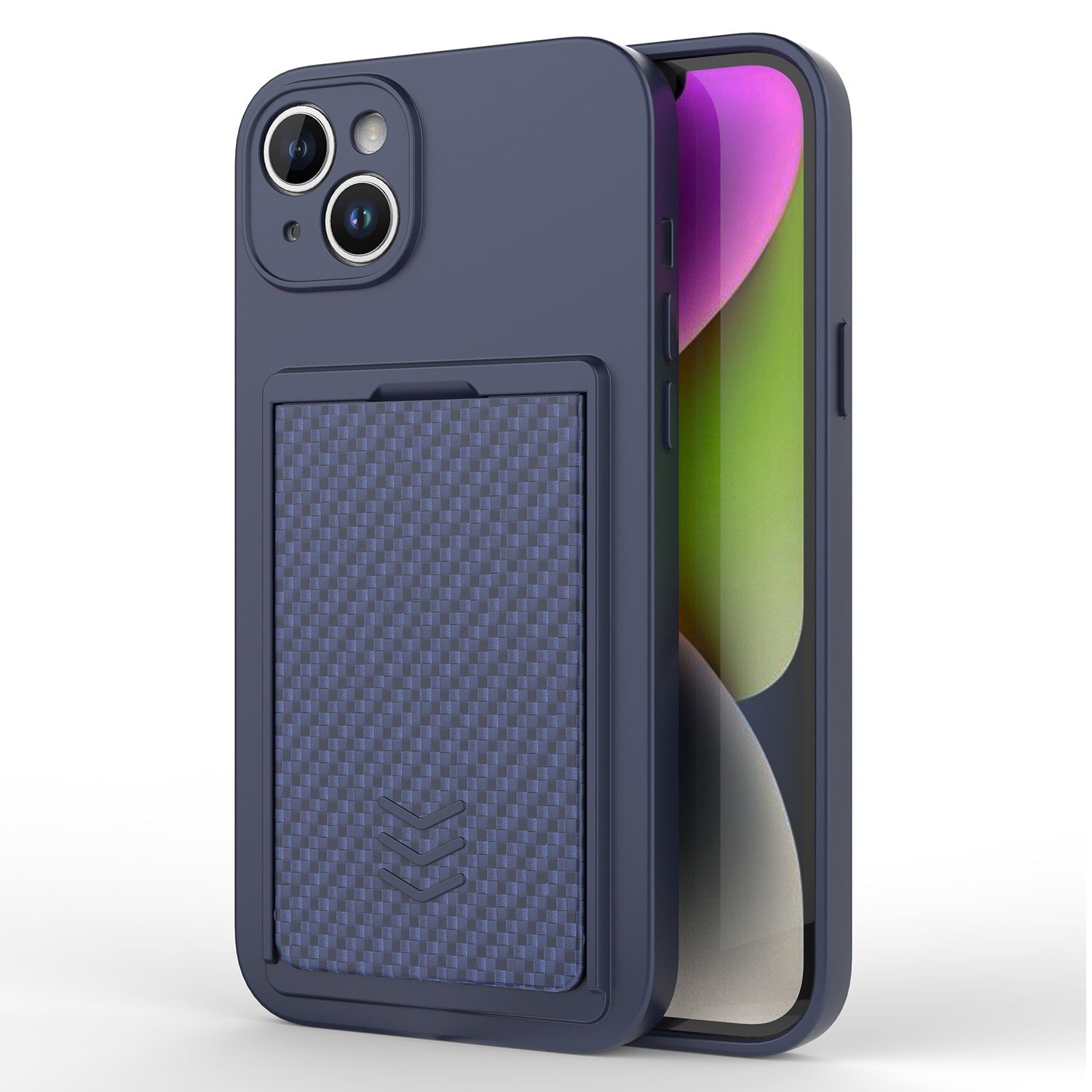 For iPhone 14 TPU Phone Case with PC Slide Card Holder Anti-drop Phone Cover For iPhone 14 TPU Phone Case with PC Slide Card Holder Anti-drop Phone Cover